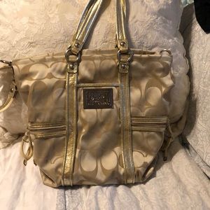 Cream and Gold coach poppy bag